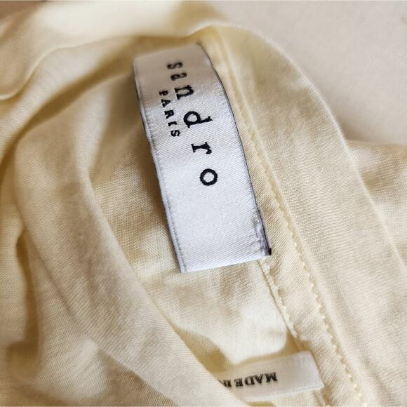 SANDRO BUTTERCUP YELLOW BLOUSE SIZE MED - Picture 7 of 8